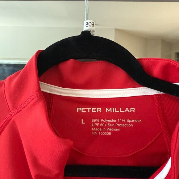 Women's Peter Millar Zip Up Jacket Size Large Color Red White University of H - Picture 3 of 4